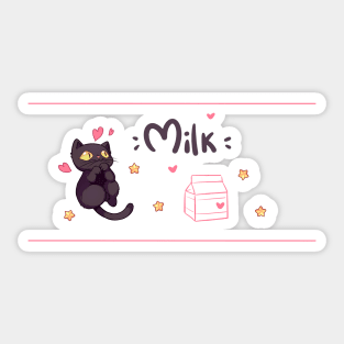 Cats love milk Sticker